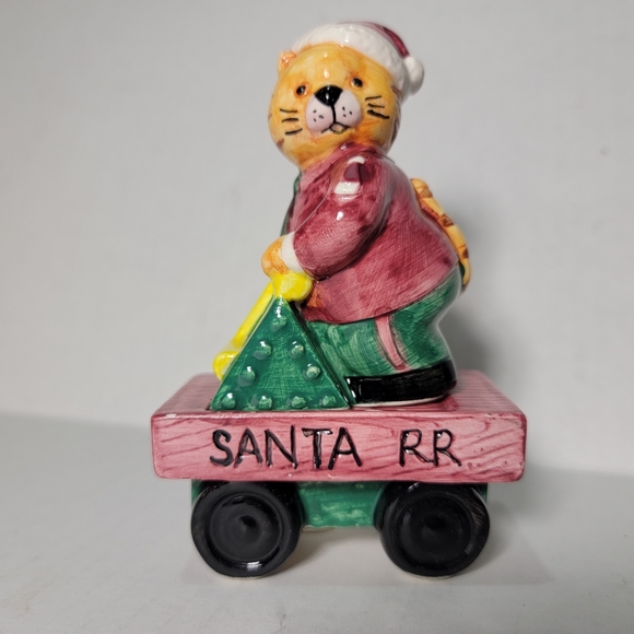 Fitz & Floyd Omnibus Santa's Railroad Teapot Set 5 Piece Boxed Christmas Decor - Picture 8 of 12